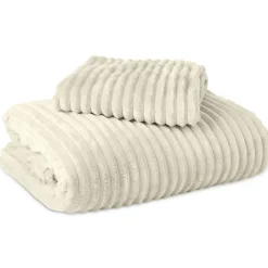 Sleeptime Dekbedovertrek Teddy Rib 140x220 – Fluweelzacht & Knus Design - Beige