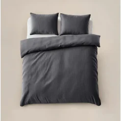 Dekbedovertrekken|Lits-Jumeaux Dekbedovertrekken-Sleeptime Dekbedovertrek Velvet Cartier 240x220 – Fluweelzacht Uni Design – Antraciet