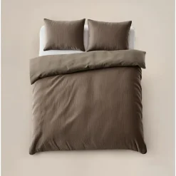 Sleeptime Dekbedovertrek Velvet Cartier 240x220 – Fluweelzacht Uni Design – Taupe