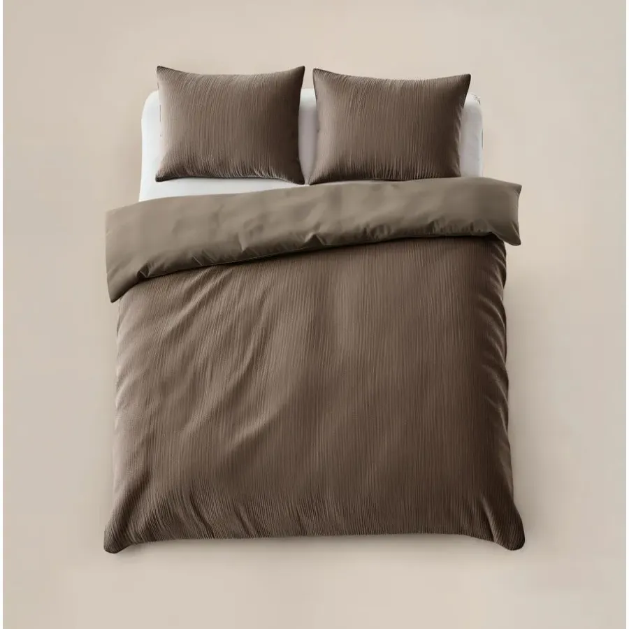 Sleeptime Dekbedovertrek Velvet Cartier 240x220 – Fluweelzacht Uni Design – Taupe