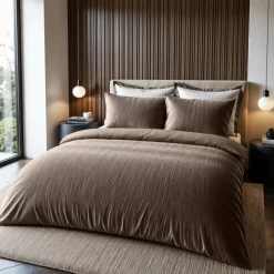 Sleeptime Dekbedovertrek Velvet Cartier 240x220 – Fluweelzacht Uni Design – Taupe