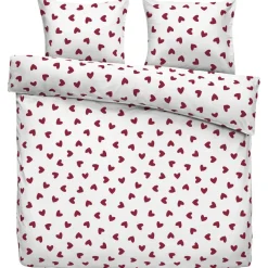 Leen Bakker Dekbedovertrek Wies - wit/rood - 200x200/220 cm