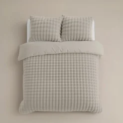 Sleeptime Dekbedovertrek 240x220 – Pompom Design & Warm Flanel Fleece - Beige