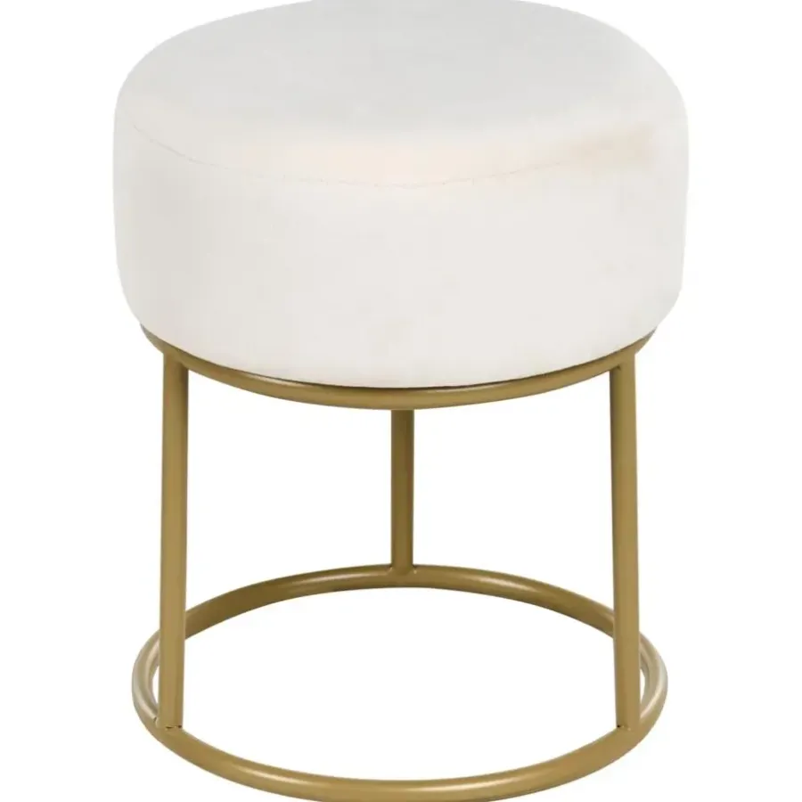 Leen Bakker DELCO - Hocker - Off-white - Fluweel