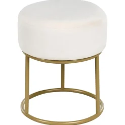 Leen Bakker DELCO - Hocker - Off-white - Fluweel