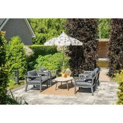 Garden Impressions 5-delige loungeset Ridge –4 luxe lounge fauteuils inclusief salontafel