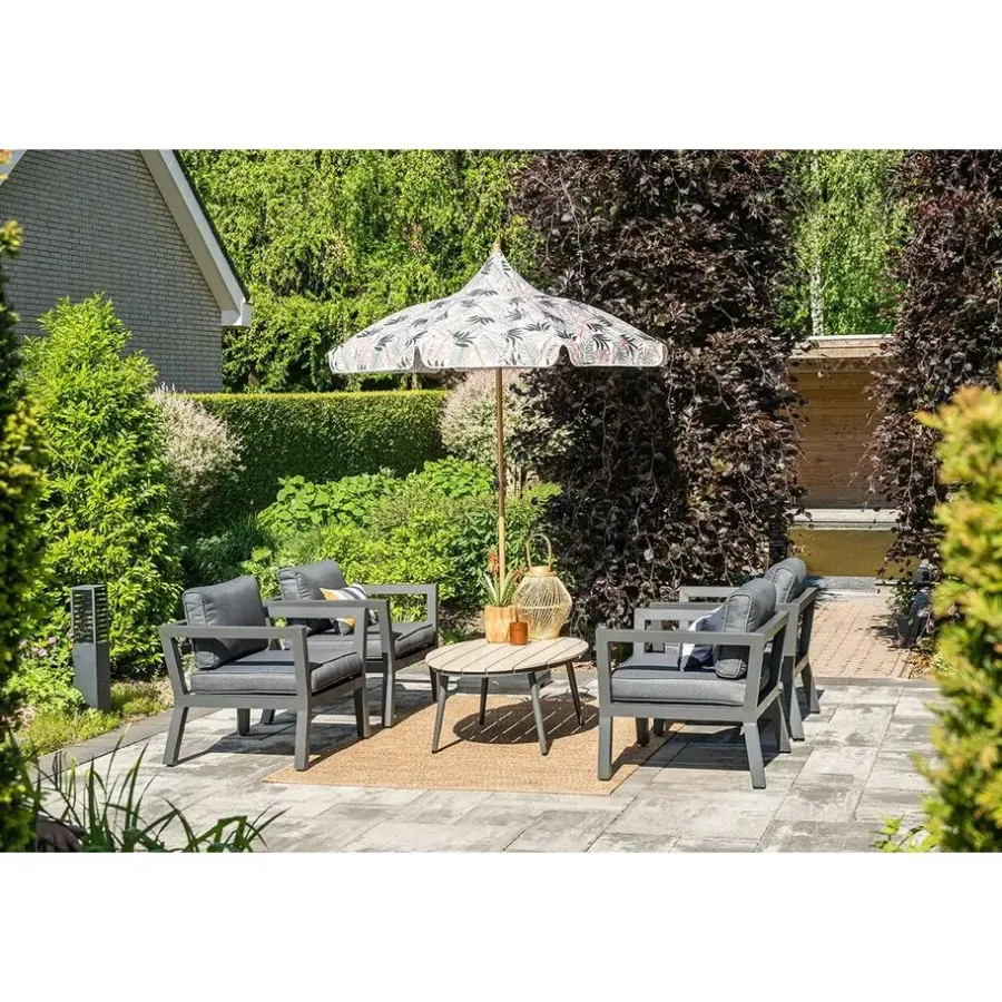 Garden Impressions 5-delige loungeset Ridge –4 luxe lounge fauteuils inclusief salontafel