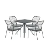 Tuinsets-Garden Impressions 5-delige tuinset Dido stoel mosgroen -Rimini tafel-