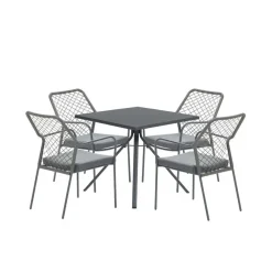 Tuinsets-Garden Impressions 5-delige tuinset Dido stoel mosgroen -Rimini tafel-
