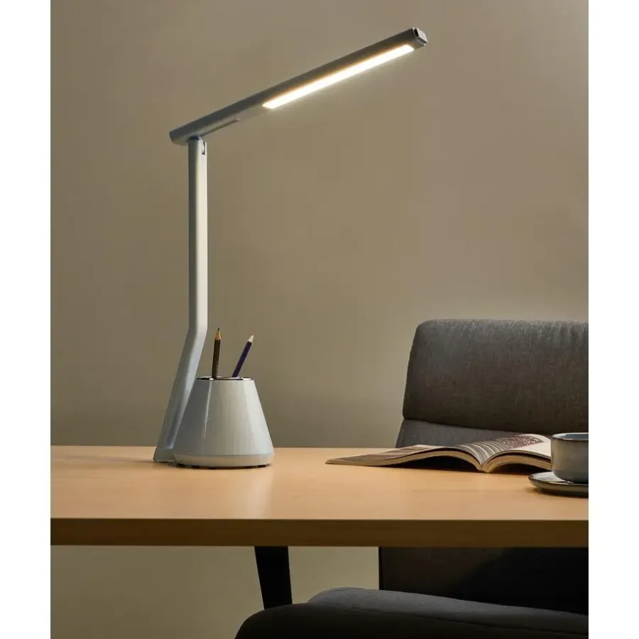 Leen Bakker DENEB - Bureaulamp LED - Lichtblauw - Synthetisch materiaal