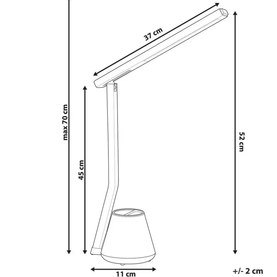 Leen Bakker DENEB - Bureaulamp LED - Zwart - Synthetisch materiaal