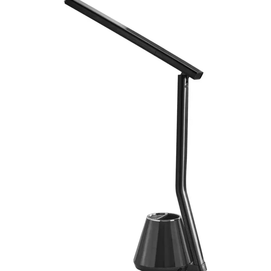 Leen Bakker DENEB - Bureaulamp LED - Zwart - Synthetisch materiaal