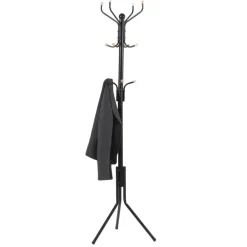 Kapstokken-ACAZA Design Kapstok - 12 Haken - Staande kapstok - 182 cm - Zwart