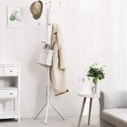 Kapstokken-ACAZA Design Kapstok met 12 Haken - Perfect in een Inkom hal - 182 cm - Wit