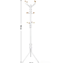 Kapstokken-ACAZA Design Kapstok met 12 Haken - Perfect in een Inkom hal - 182 cm - Wit