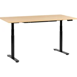 Leen Bakker DESTINAS - Elektr bureau - Zwart/Lichtbruin - 180 x 72 cm - Vezelplaat