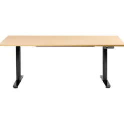 Leen Bakker DESTINAS - Elektr bureau - Zwart/Lichtbruin - 180 x 72 cm - Vezelplaat
