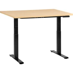 Bureaus-Leen Bakker DESTINES - Elektr bureau - Zwart/Lichtbruin - 120 x 60 cm - Vezelplaat