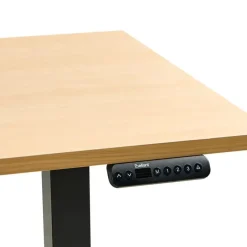Bureaus-Leen Bakker DESTINES - Elektr bureau - Zwart/Lichtbruin - 120 x 60 cm - Vezelplaat