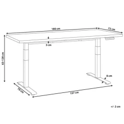 Bureaus-Leen Bakker DESTINES - Elektr bureau - Wit/Lichtbruin - 180 x 72 cm - Vezelplaat