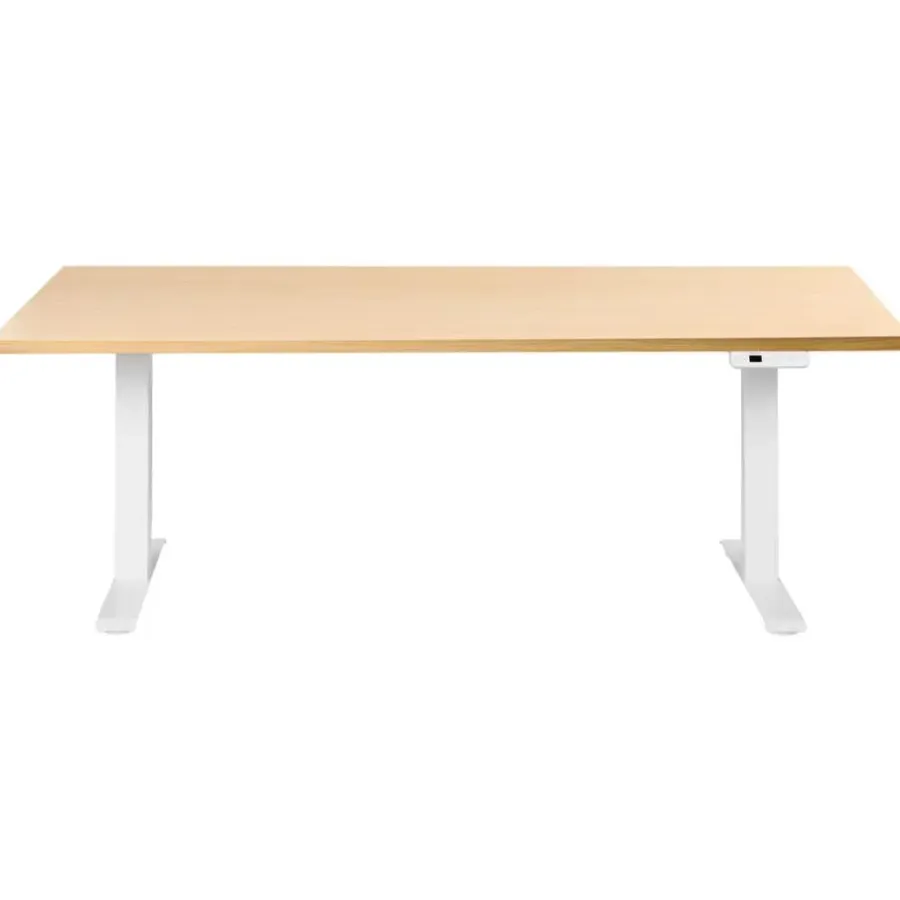 Bureaus-Leen Bakker DESTINES - Elektr bureau - Wit/Lichtbruin - 180 x 72 cm - Vezelplaat