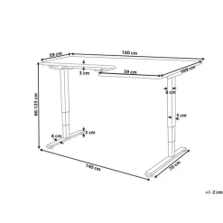 Bureaus-Beliani DESTINES - Elektrisch bureau - Zwart/Wit - Rechtszijdig - Vezelplaat