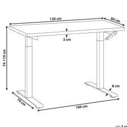 Bureaus-Leen Bakker DESTINES - Sta-bureau - Zwart/Lichtbruin - 120 x 72 cm - Vezelplaat