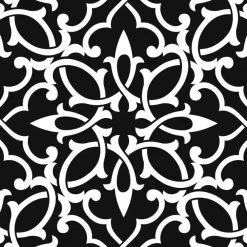 Vica International Deurmat Ornament Pattern antraciet - 50x150 cm