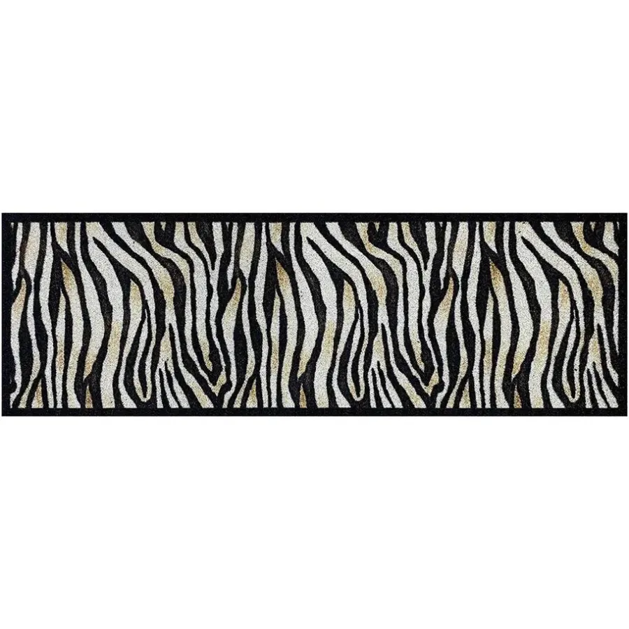 Vica International Deurmat Zebra antraciet/beige - 50x150 cm