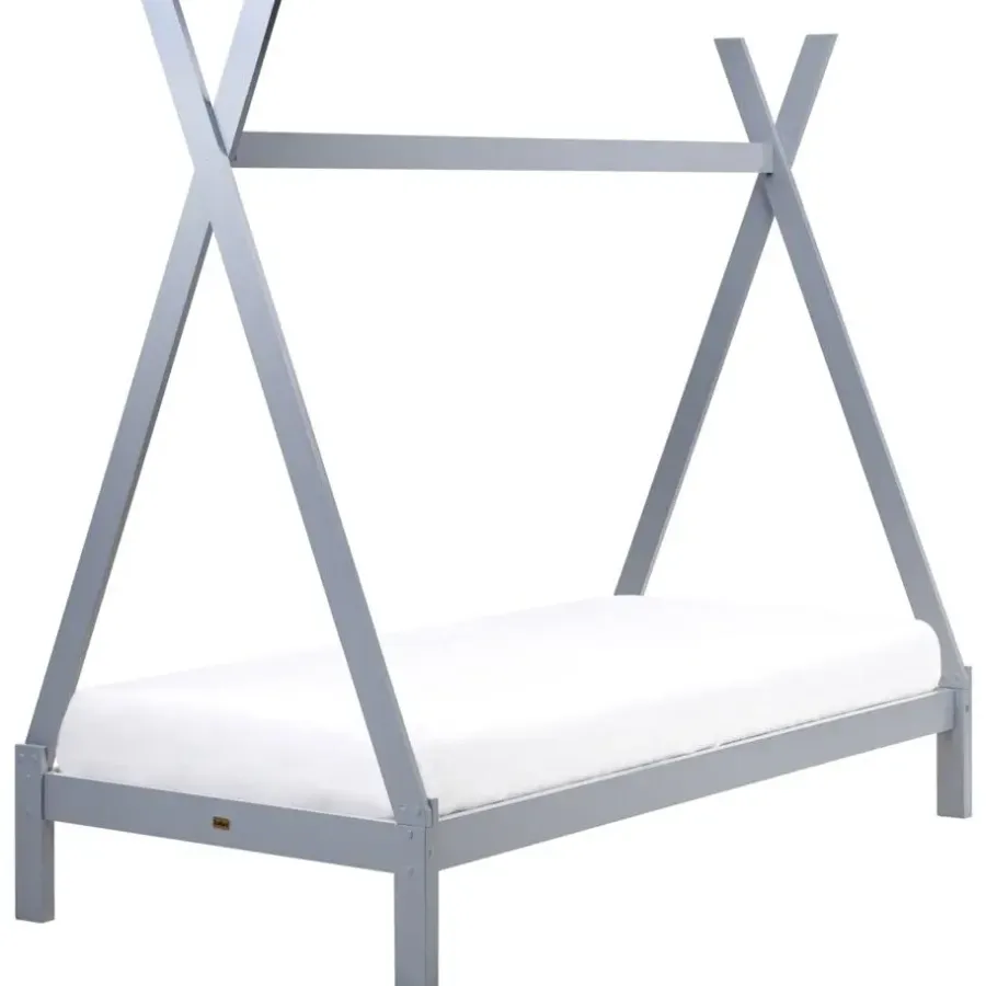 1-Persoons Bedden-Beliani DEVAY - Kinderbed - Grijs - 90 x 200 cm - Grenenhout