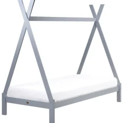 1-Persoons Bedden-Beliani DEVAY - Kinderbed - Grijs - 90 x 200 cm - Grenenhout