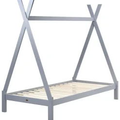 1-Persoons Bedden-Beliani DEVAY - Kinderbed - Grijs - 90 x 200 cm - Grenenhout