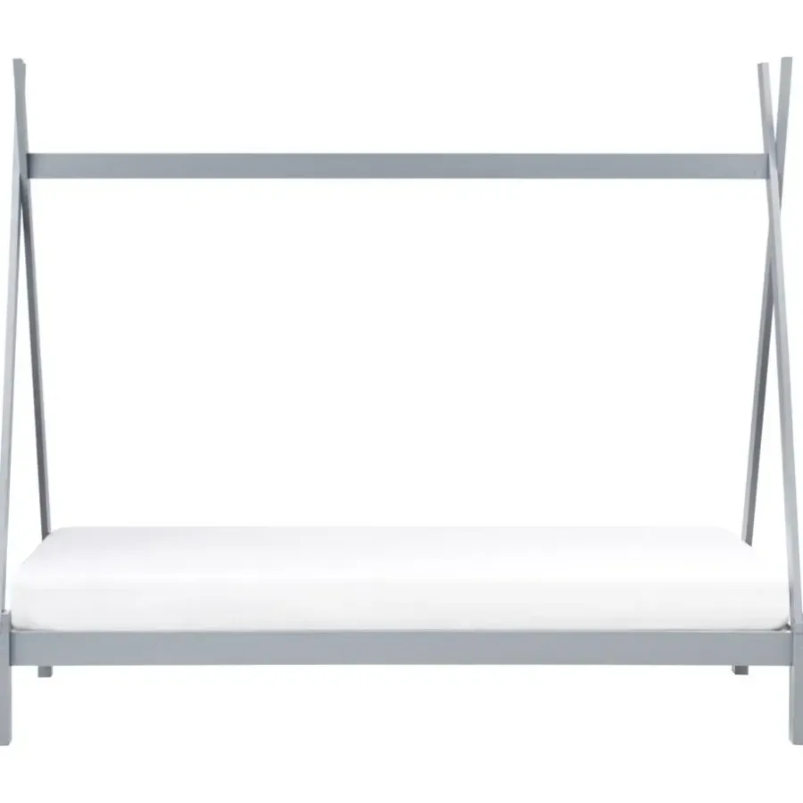 1-Persoons Bedden-Beliani DEVAY - Kinderbed - Grijs - 90 x 200 cm - Grenenhout