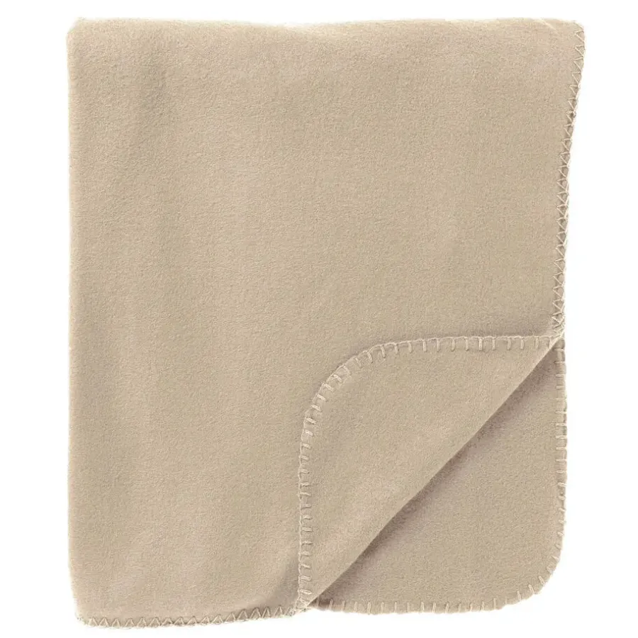Textino DEX - plaid 130x160 cm - fleece deken - zacht en dun - Semolina - beige