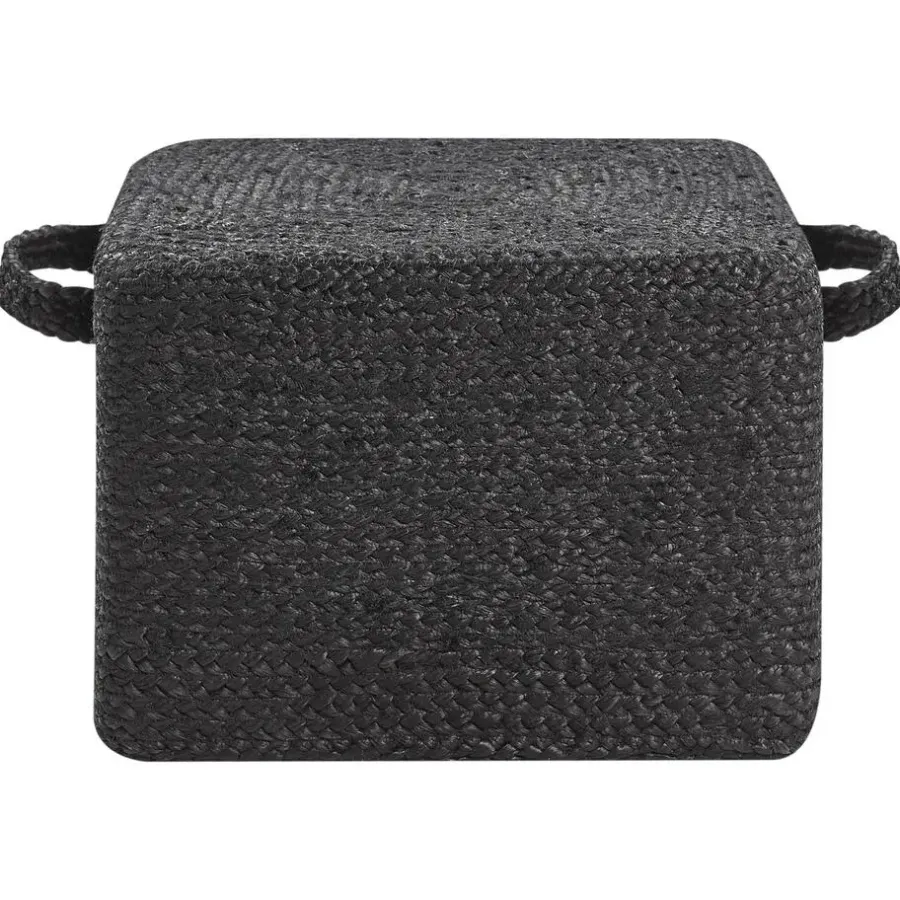 Poefen-Beliani DHADAR - Poef - Zwart - Jute
