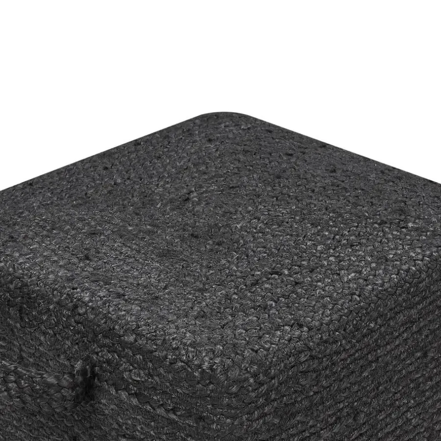 Poefen-Beliani DHADAR - Poef - Zwart - Jute