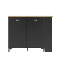 Bartafels-DIAGONE Draaibare bar Manchester - zwart/eikenlook