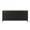 Dressoirs-DIAGONE Dressoir Manchester - 82x40x180cm - Zwart/Eikenkleur