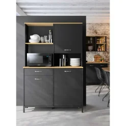Buffetkasten-DIAGONE Microgolfkast Manchester - 119 x 41 x 180 cm - Helvezia Oak-design
