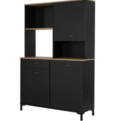 Buffetkasten-DIAGONE Microgolfkast Manchester - 119 x 41 x 180 cm - Helvezia Oak-design