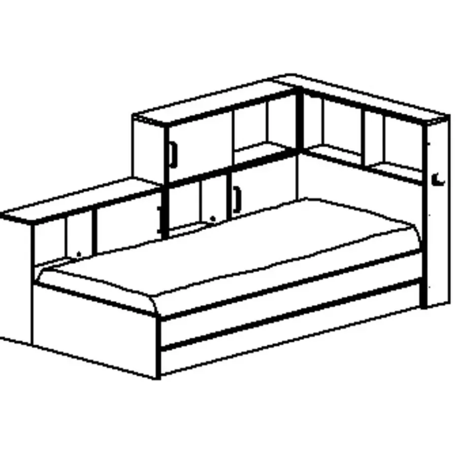 1-Persoons Bedden-DIAGONE Tienerbed met bedlade en opbergruimte Erwan - 90 x 200 cm - Wit