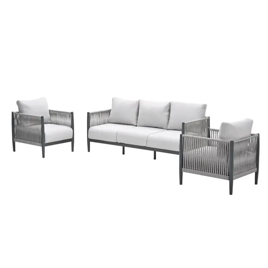 Garden Impressions Diamo loungeset - 3-delig - carbon black - grey sand - valley sand