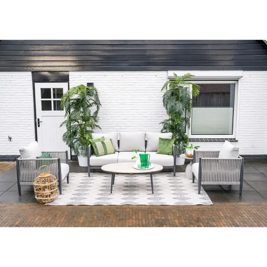 Garden Impressions Diamo loungeset - 3-delig - carbon black - grey sand - valley sand