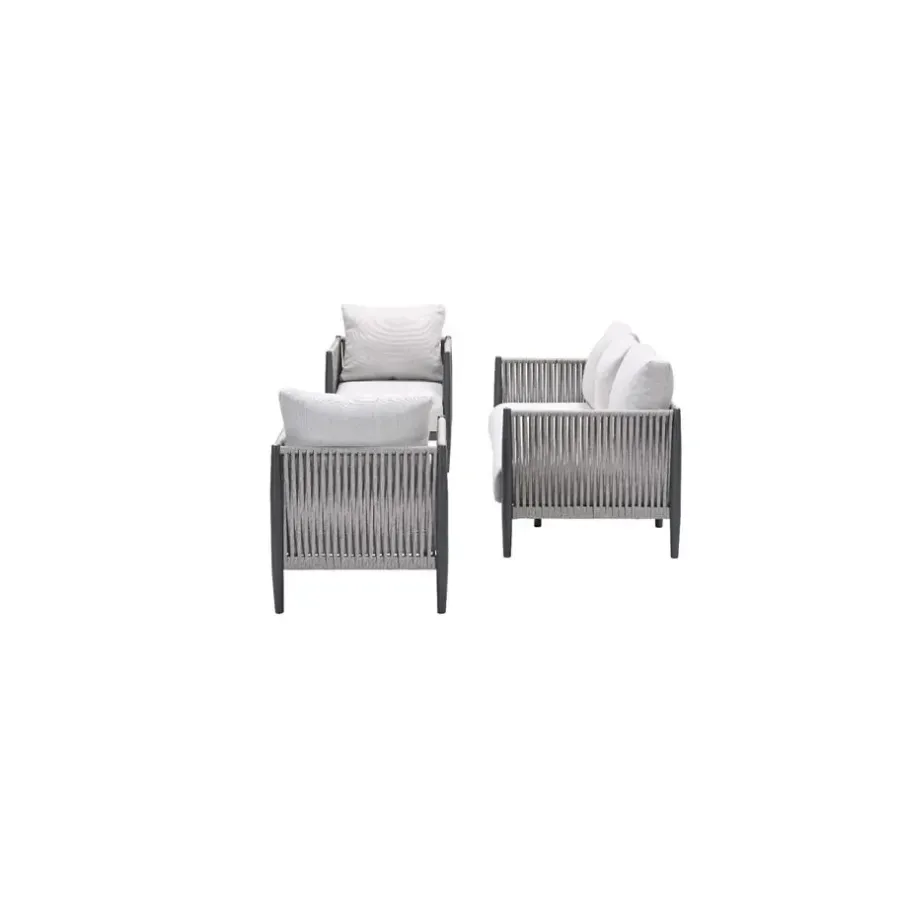 Garden Impressions Diamo loungeset - 3-delig - carbon black - grey sand - valley sand