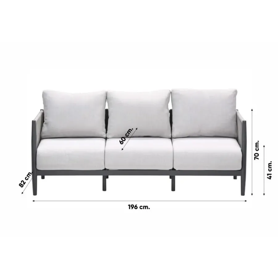 Garden Impressions Diamo loungeset - 3-delig - carbon black - grey sand - valley sand