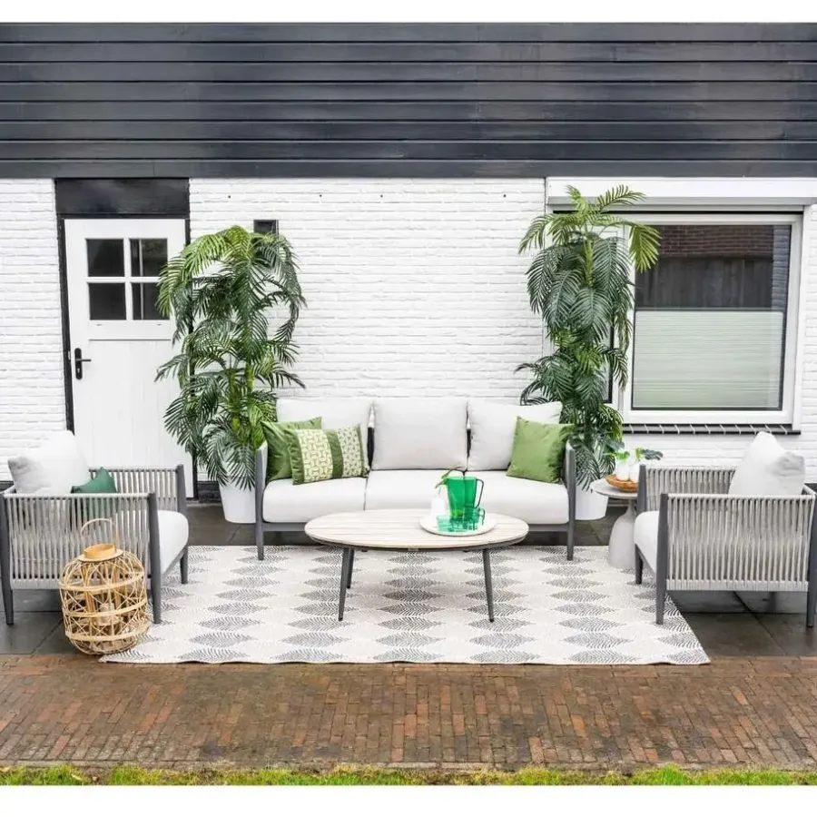 Garden Impressions Diamo loungeset - 3-delig - carbon black - grey sand - valley sand