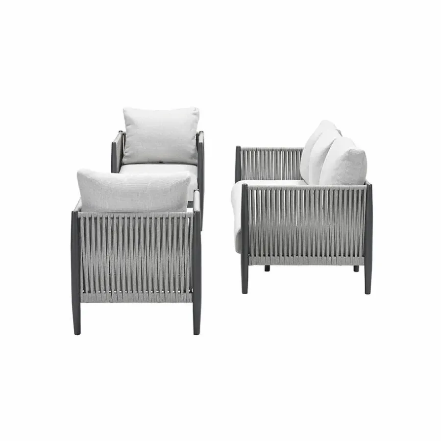 Garden Impressions Diamo loungeset - 3-delig - carbon black - grey sand - valley sand