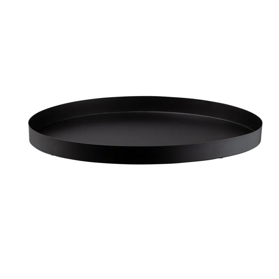 Dienbladen-Leen Bakker Dienblad Fenno - zwart - metaal - Ø52 cm