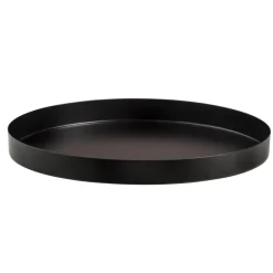 Leen Bakker Dienblad Fenno decoratief - zwart - metaal - Ø30 cm