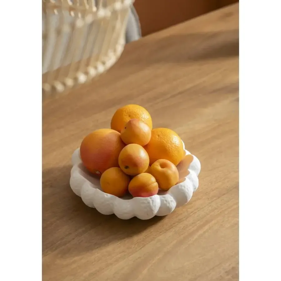 Leen Bakker Dienblad Poppy - wit - stoneware - 6xØ22 cm